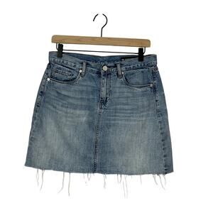 Blank NYC Way Back When Cut Off Denim Skirt - Blue - 28